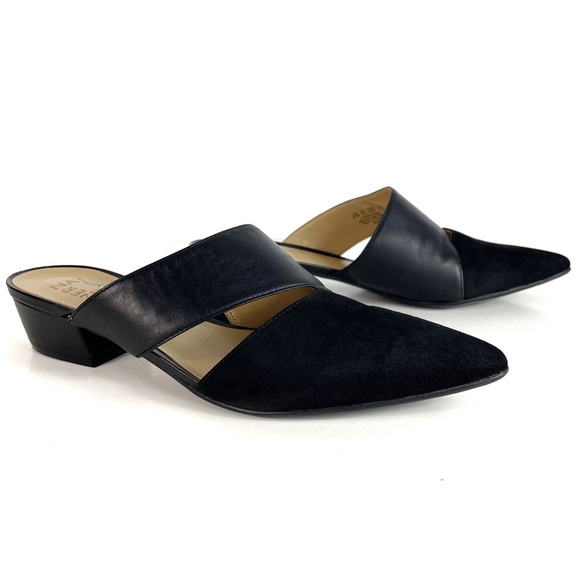 Black Suede Leather Pointed Toe Slip On Mules - Naturalizer - Picture 1 of 9